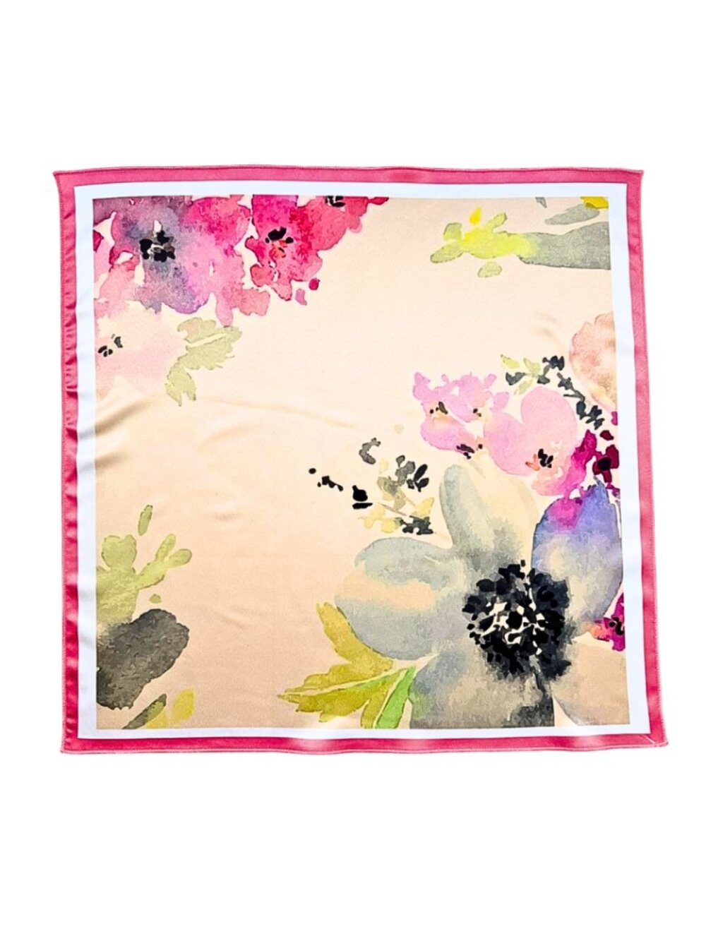 Watercolor Floral Square Scarf 48x48cm | Custom Design Bandana NWOT